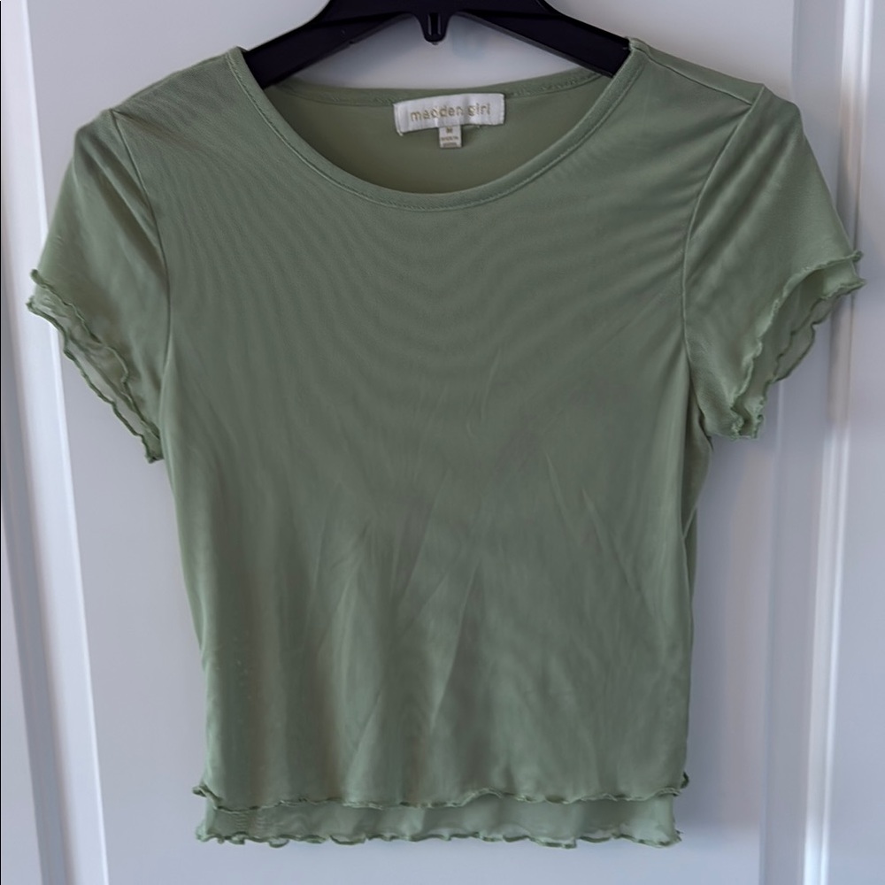 Sage Mesh Top by madden girl